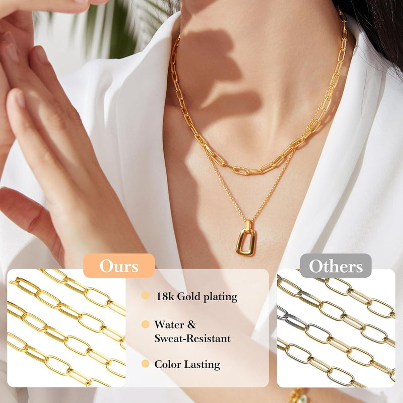 Ecoofor 33 Ft 18k Gold Stainless Steel Paperclip Chains Roll - 3mm Width, Gold Plated Chain with Jump Rings & Lobster Clasps - Image 4
